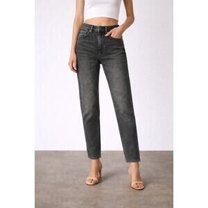 Ksubi Black Washed Straight Leg Jeans High Rise Stretch Denim Size 27